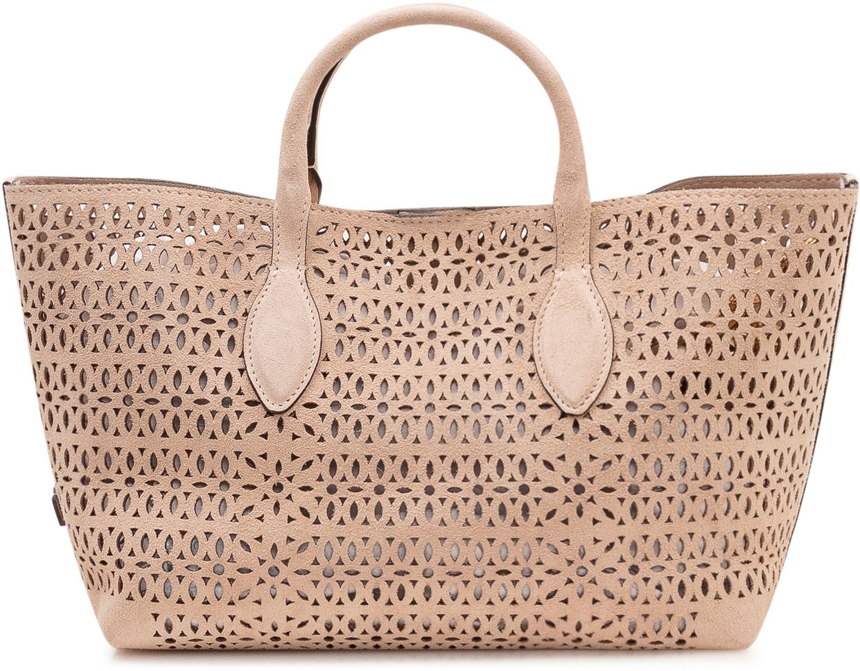 Gianni Chiarini Borsa Tote Traforata con Doppi Manici Beige