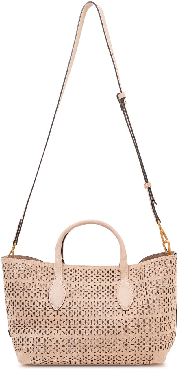 Gianni Chiarini Borsa Tote Traforata con Doppi Manici Beige