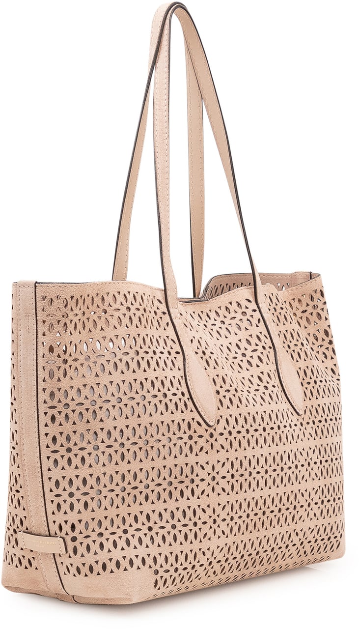 Gianni Chiarini Borsa Tote Traforata con Doppi Manici Beige