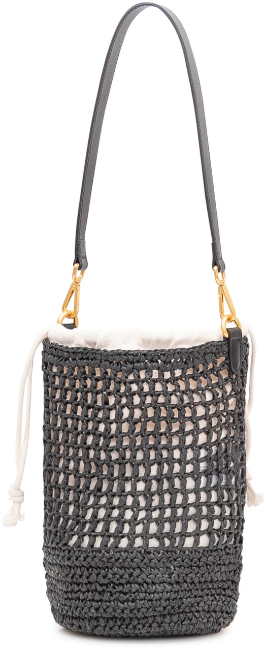 Gianni Chiarini Borsa Secchiello Nefeli con Trama Intrecciata e Coulisse Donkergrijs