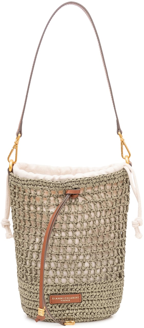 Gianni Chiarini Borsa Secchiello Nefeli con Trama Intrecciata e Coulisse Taupe