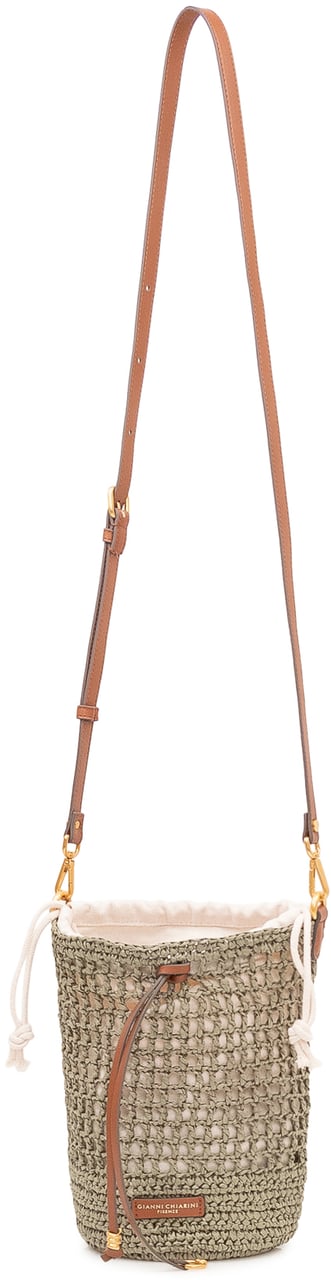 Gianni Chiarini Borsa Secchiello Nefeli con Trama Intrecciata e Coulisse Taupe