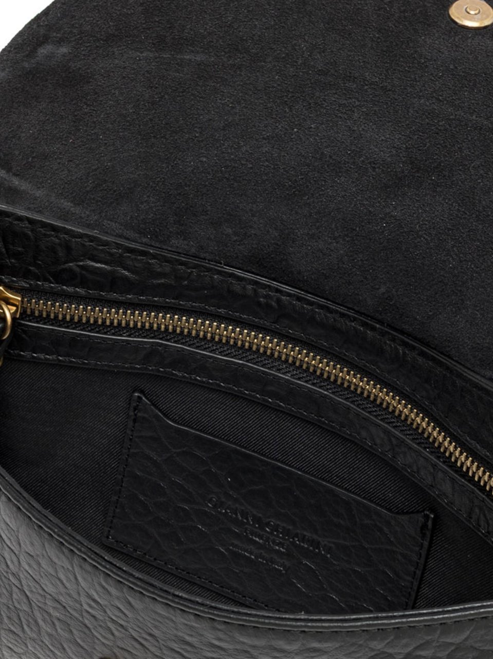Gianni Chiarini Textured Leather Shoulder Bag Zwart