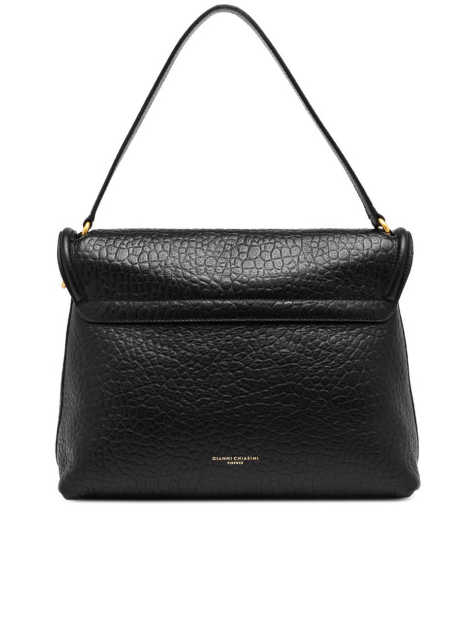 Gianni Chiarini Textured Leather Shoulder Bag Zwart