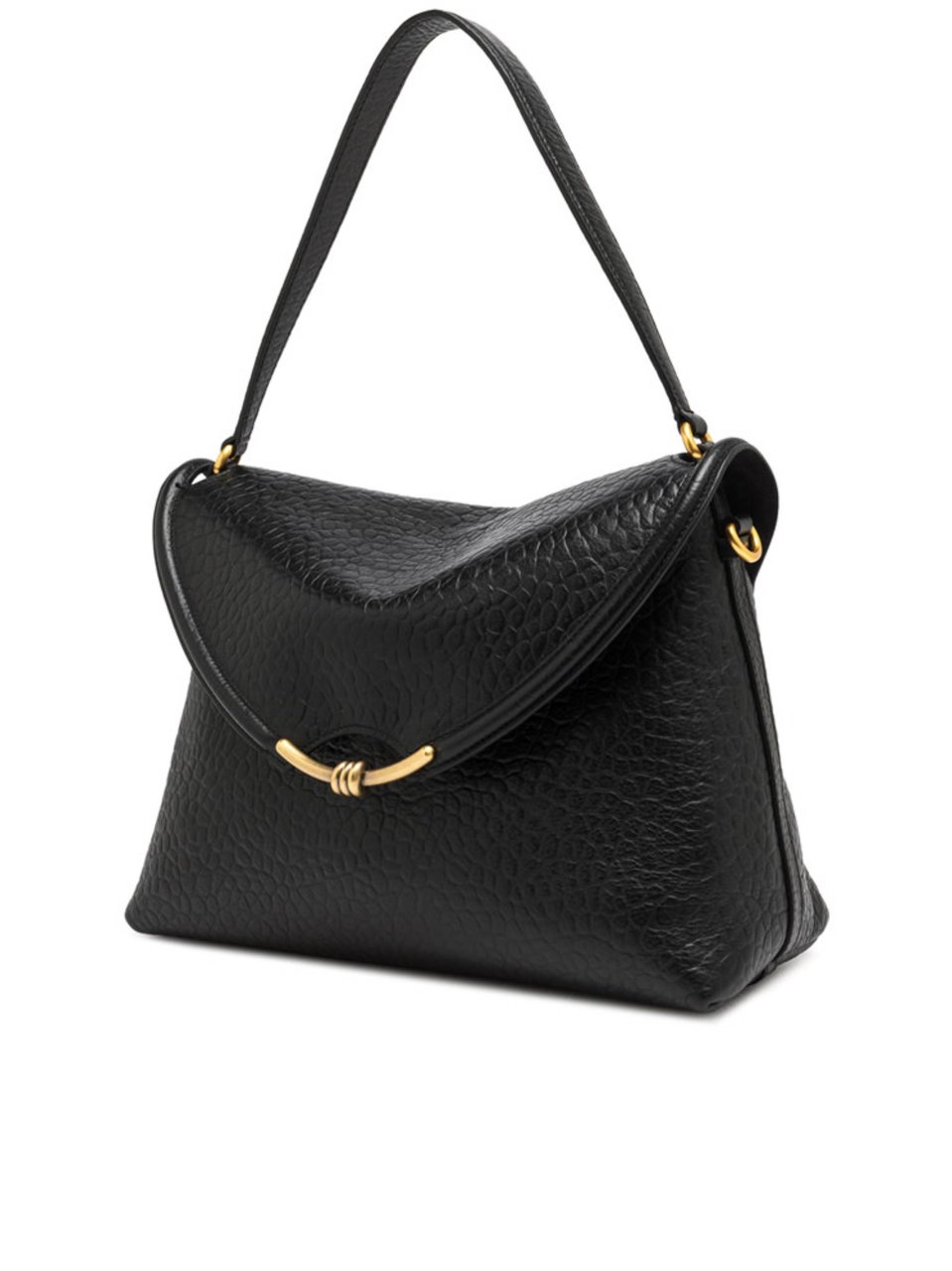 Gianni Chiarini Textured Leather Shoulder Bag Zwart