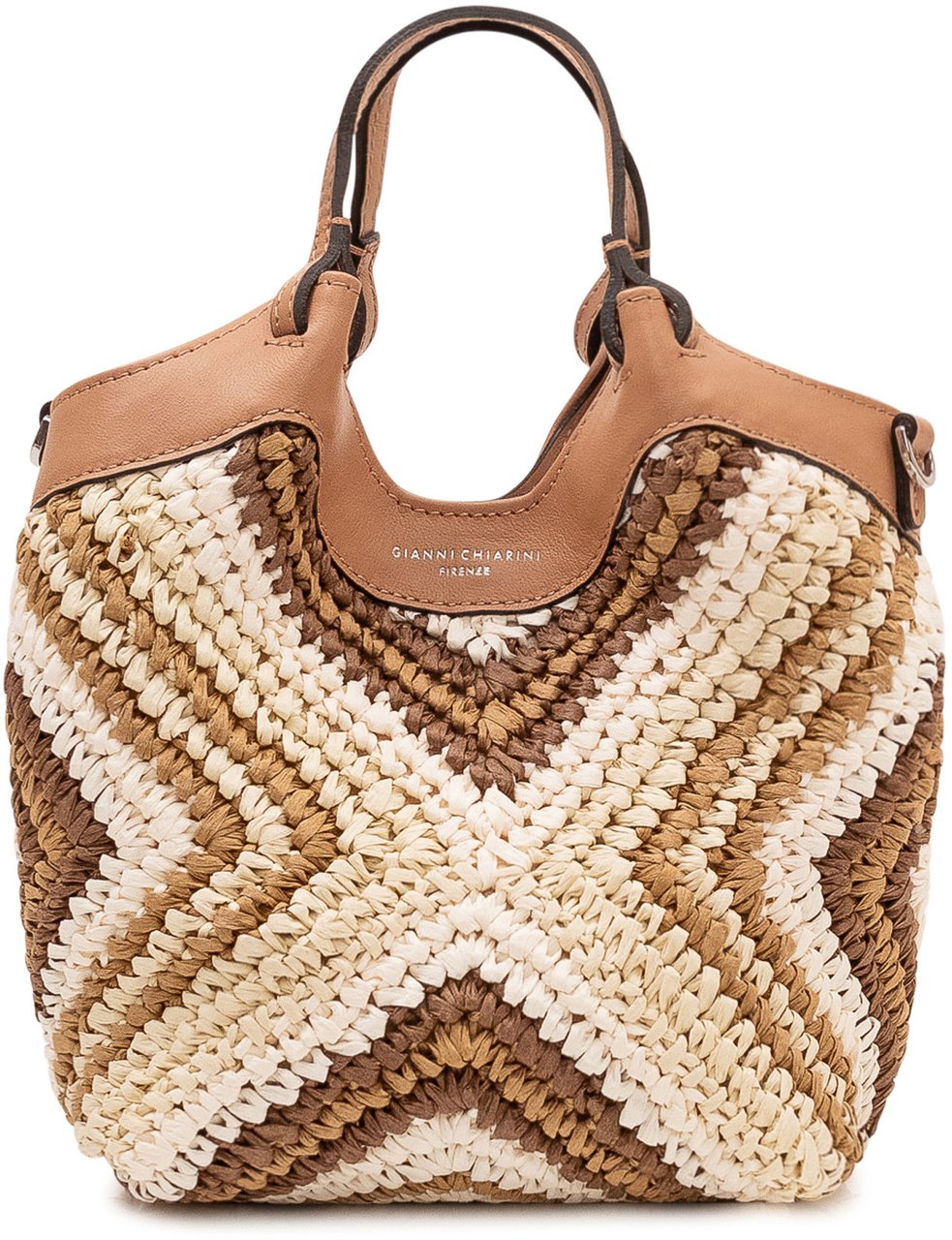 Gianni Chiarini Borsa Dua Intrecciata con Manici Beige