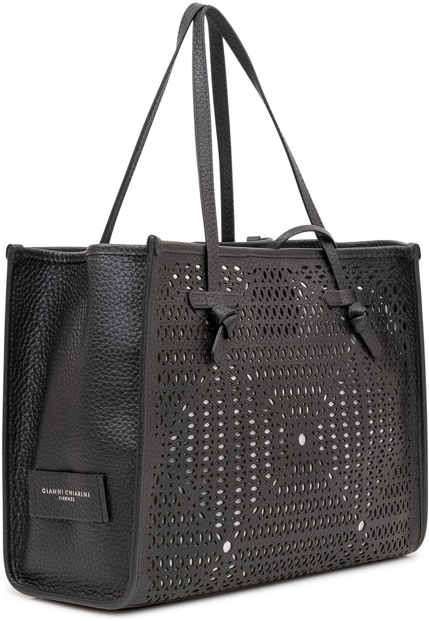 Gianni Chiarini Borsa Marcella Traforata con Doppi Manici Zwart