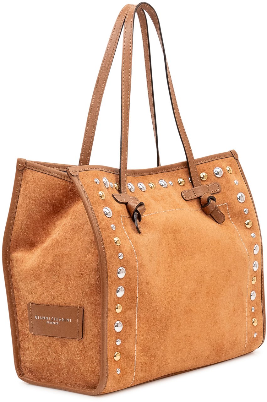 Gianni Chiarini Borsa Marcella Tote con Borchie Beige