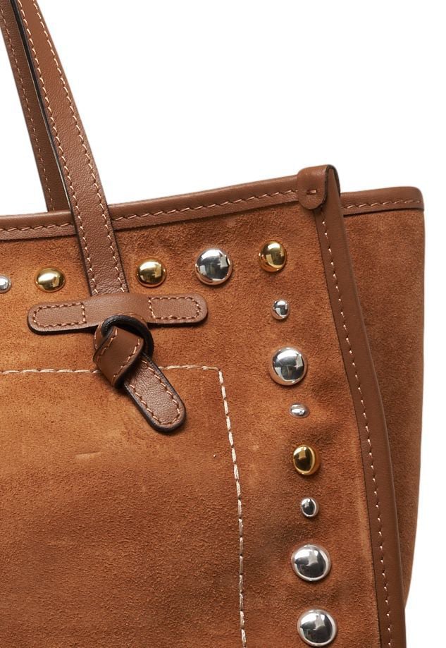 Gianni Chiarini Shopper with studs 'Marcella' Bruin