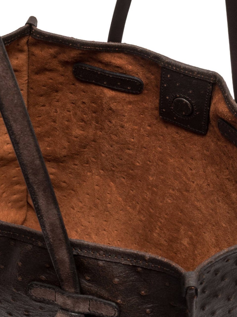Gianni Chiarini Dark Brown Marcella Ostrich Textured Tote Bag Zwart