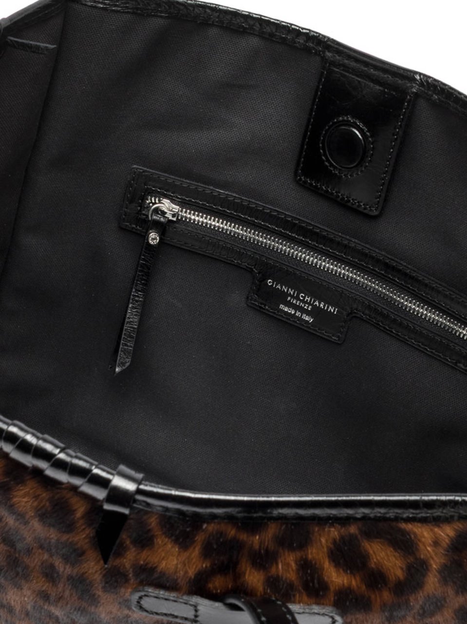 Gianni Chiarini Brown Marcella Leopard Print Tote Bag Zwart