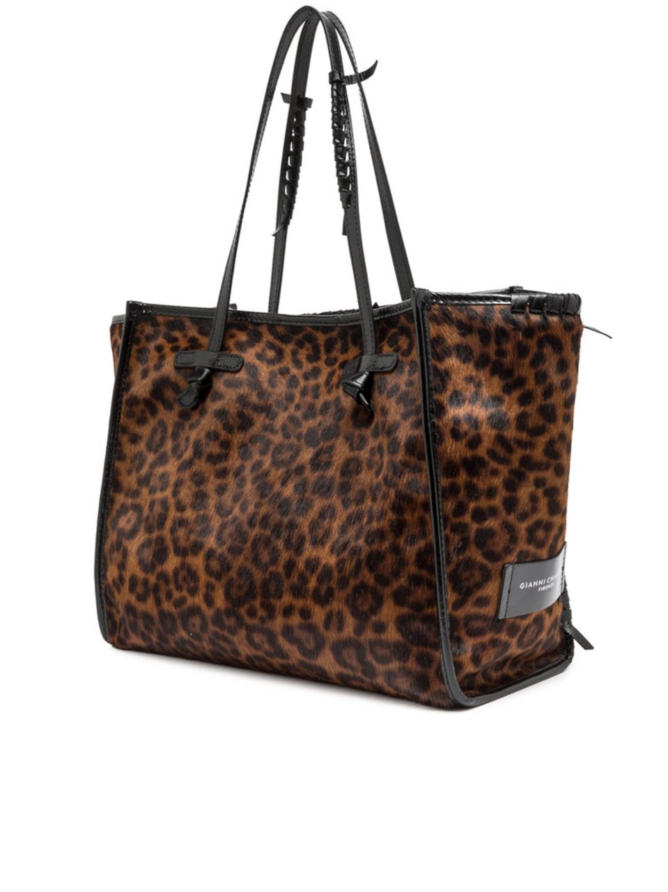 Gianni Chiarini Brown Marcella Leopard Print Tote Bag Zwart