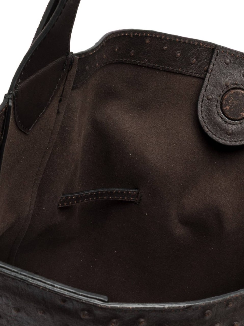 Gianni Chiarini Spacious Ostrich-Effect Leather Shoulder Bag Bruin