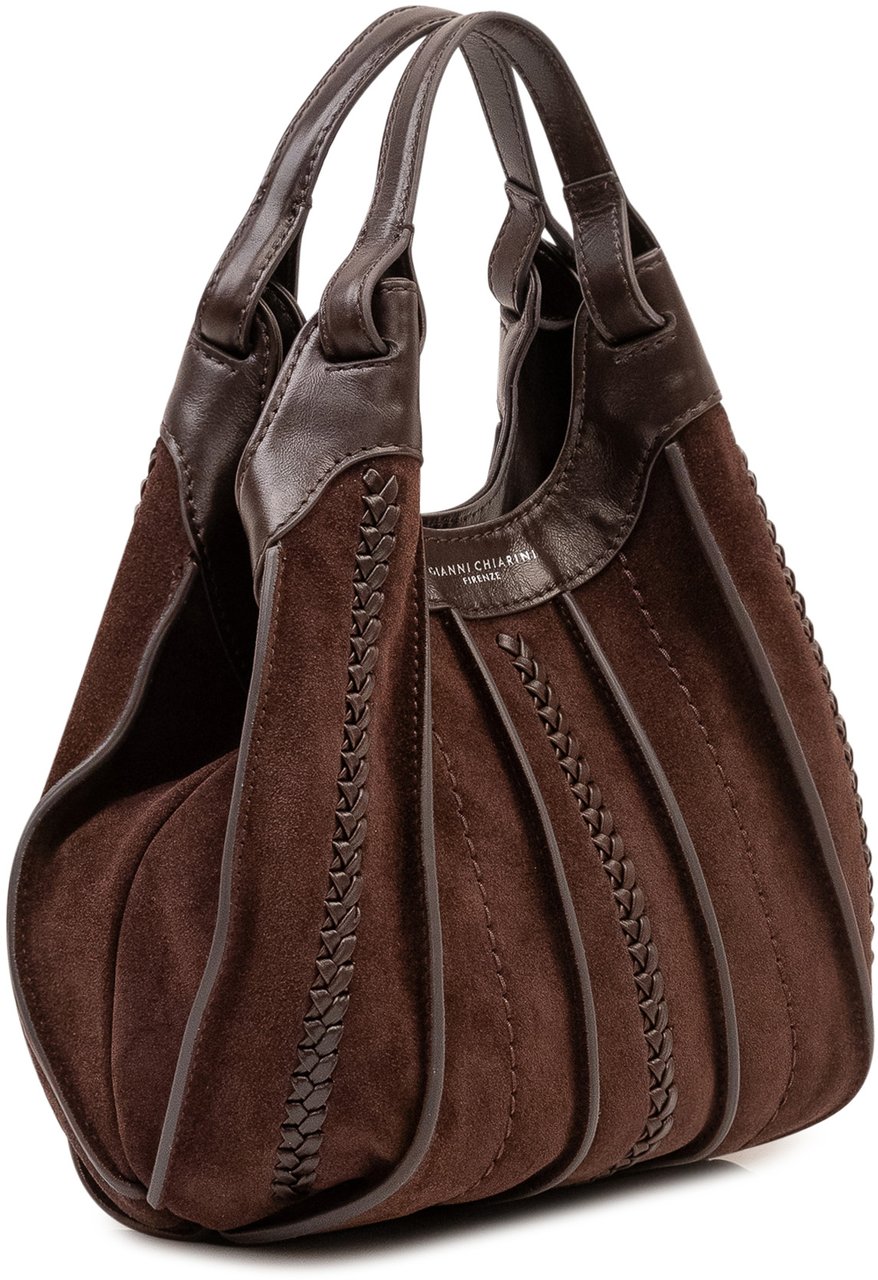 Gianni Chiarini Borsa Dua Compatta con Pannelli Intrecciati Bruin