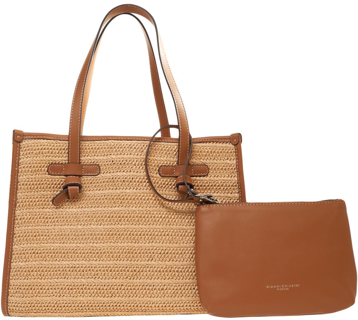 Gianni Chiarini Raffia handbag 'Marcella' Beige