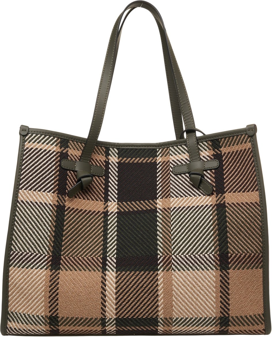 Gianni Chiarini Shopper with check pattern Groen
