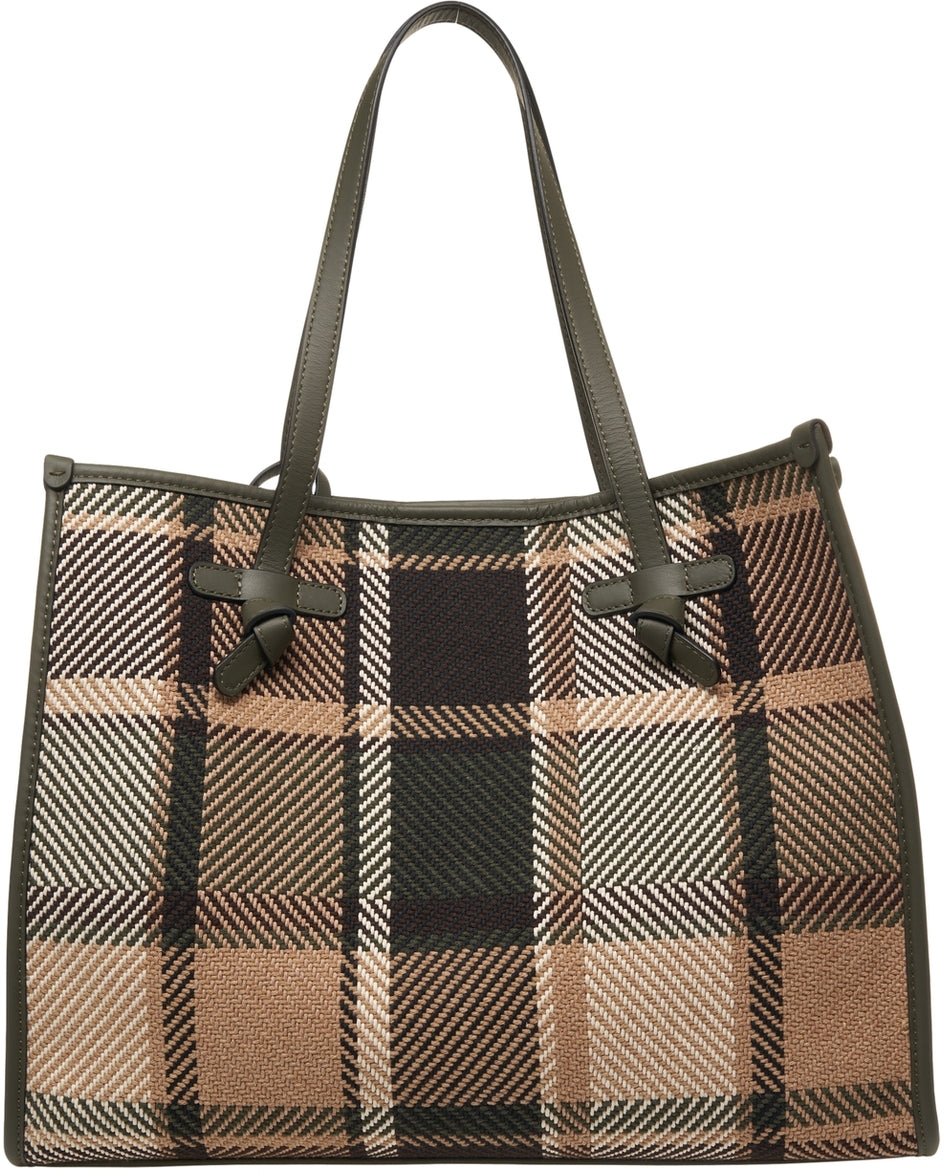 Gianni Chiarini Shopper with check pattern Groen