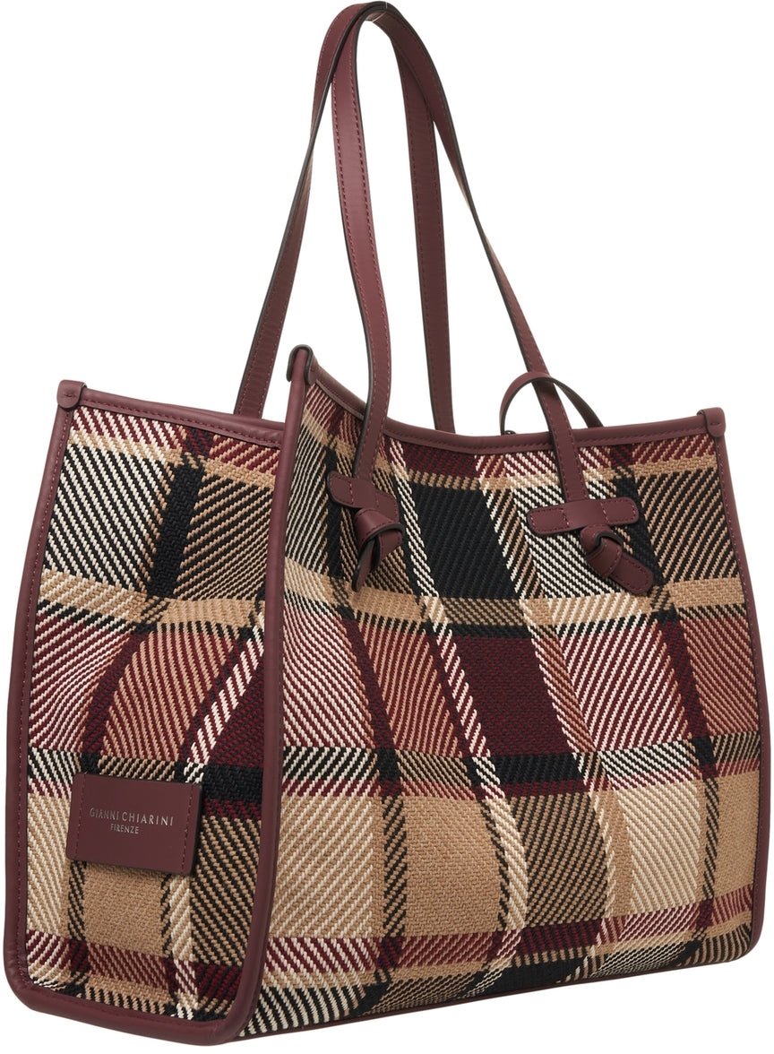 Gianni Chiarini Shopper with check pattern Paars
