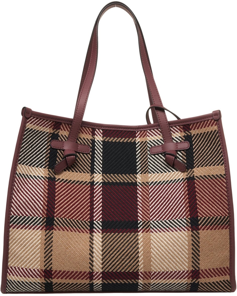 Gianni Chiarini Shopper with check pattern Paars