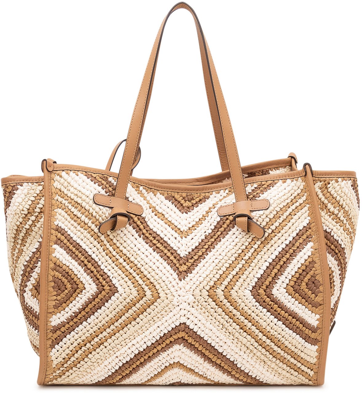 Gianni Chiarini Borsa Marcella Tote in Tessuto Intrecciato Beige