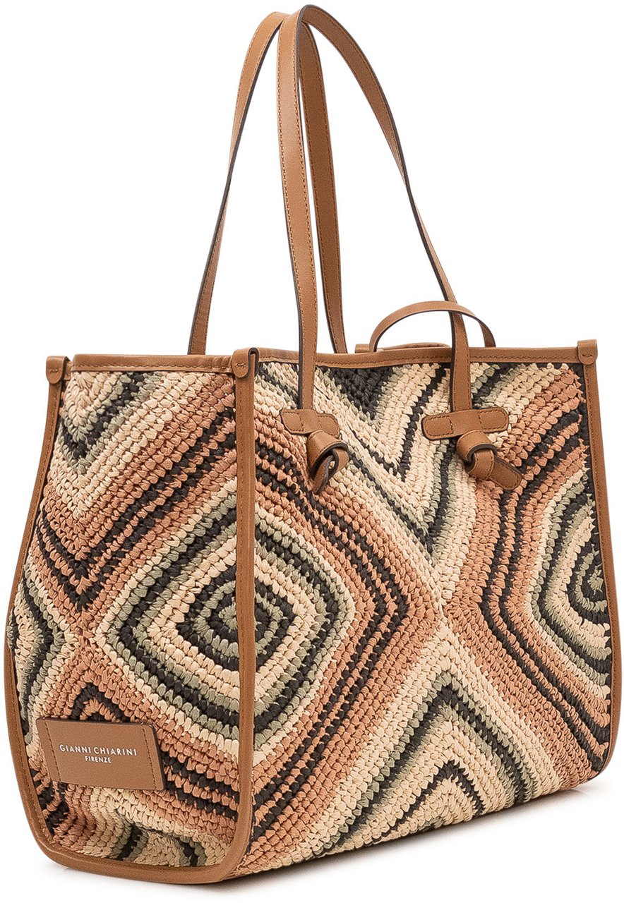 Gianni Chiarini Borsa Marcella Tote in Tessuto Intrecciato con Motivo Geometrico Divers