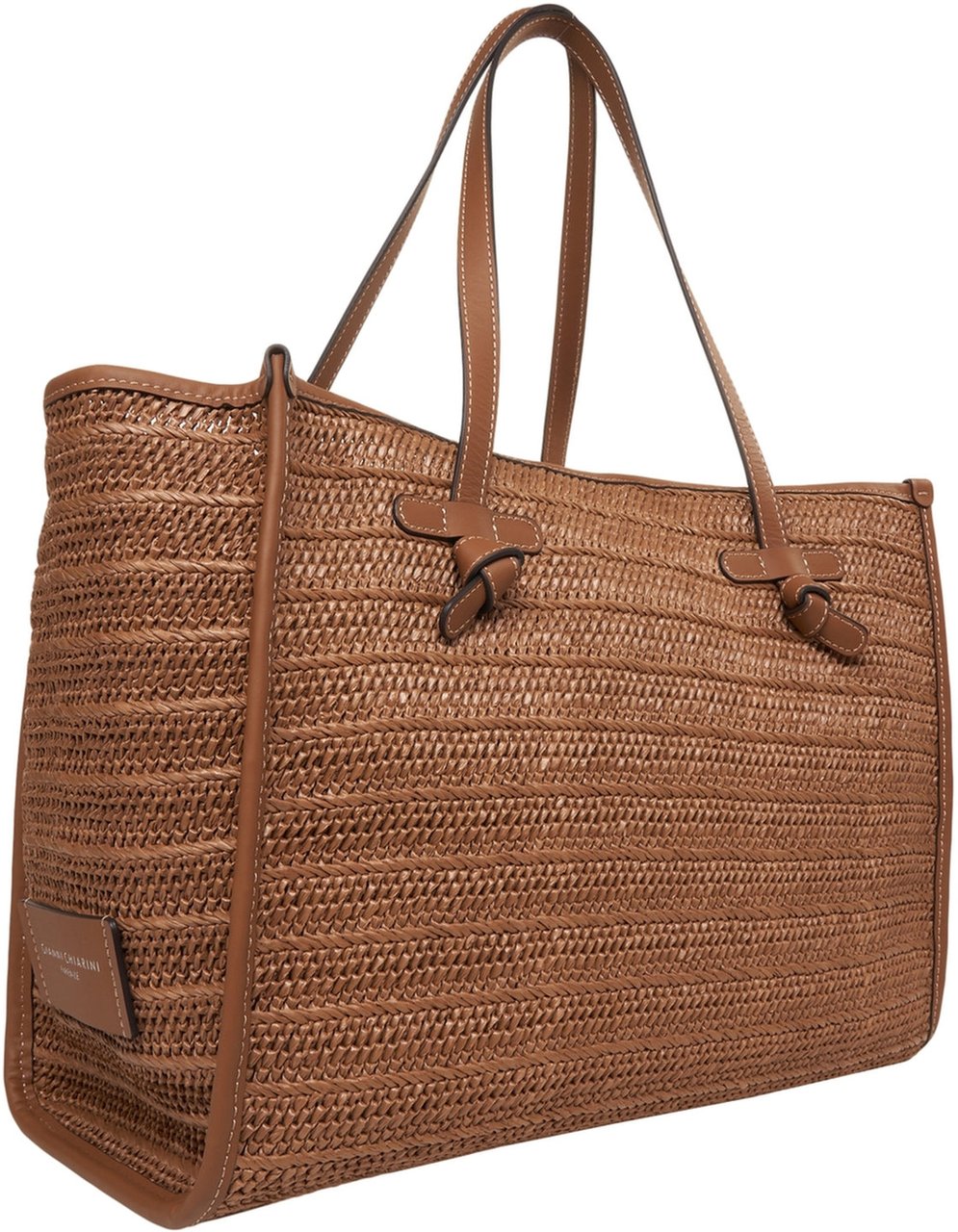 Gianni Chiarini Straw shopper 'Marcella' Bruin