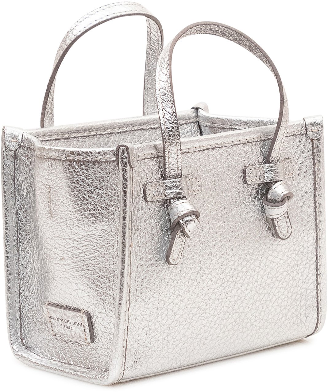 Gianni Chiarini Borsa Miss Marcella con Doppi Manici e Dettagli Annodati Zilver