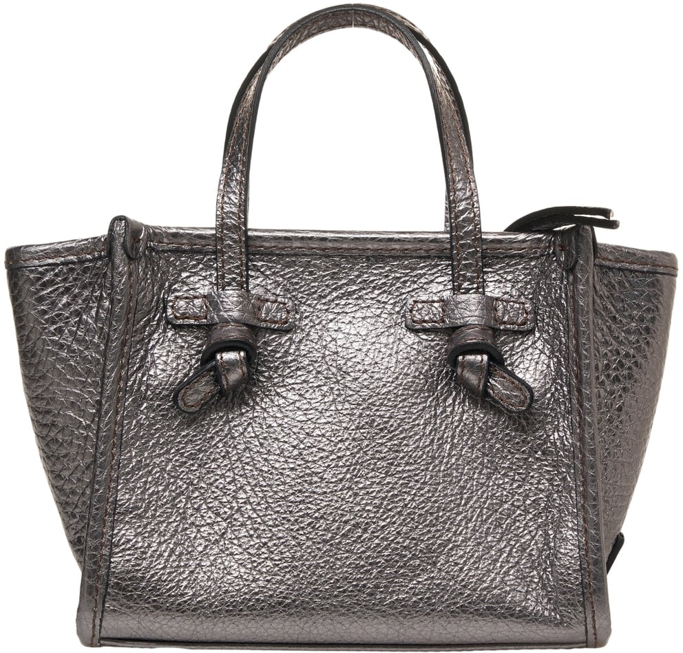 Gianni Chiarini Grained leather hand bag Grijs