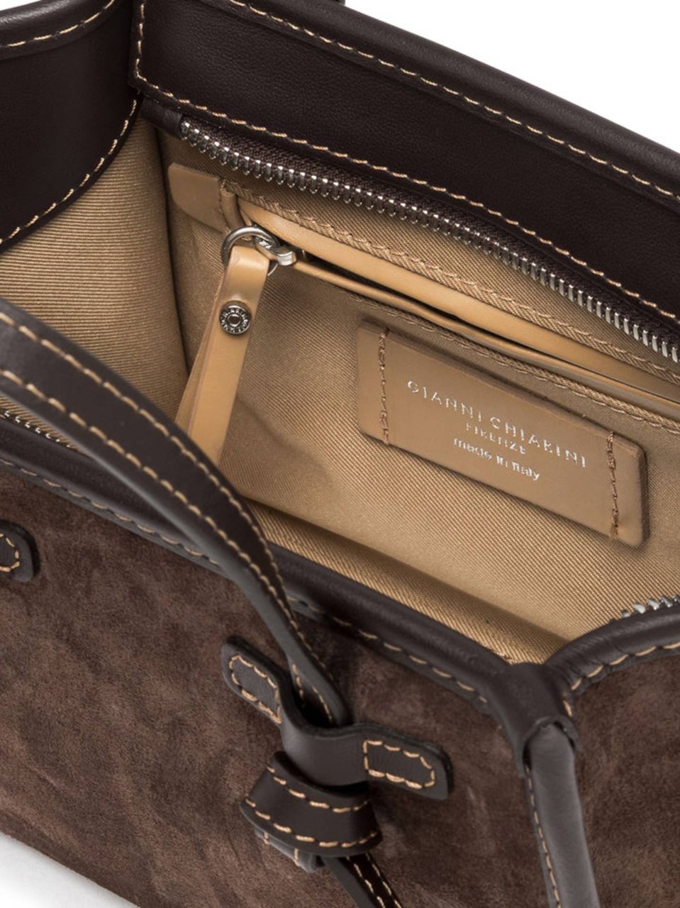 Gianni Chiarini Miss Marcella Brown Suede Handbag Bruin