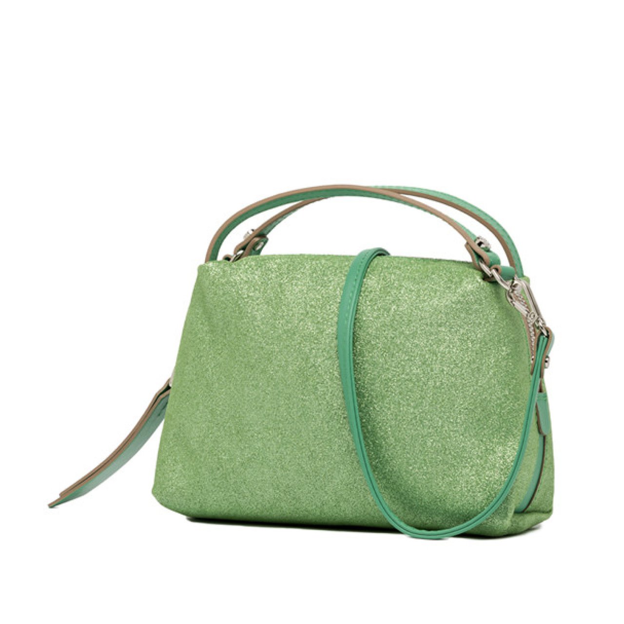 Gianni Chiarini Borsetta Alifa in suede lurex verde mela Groen