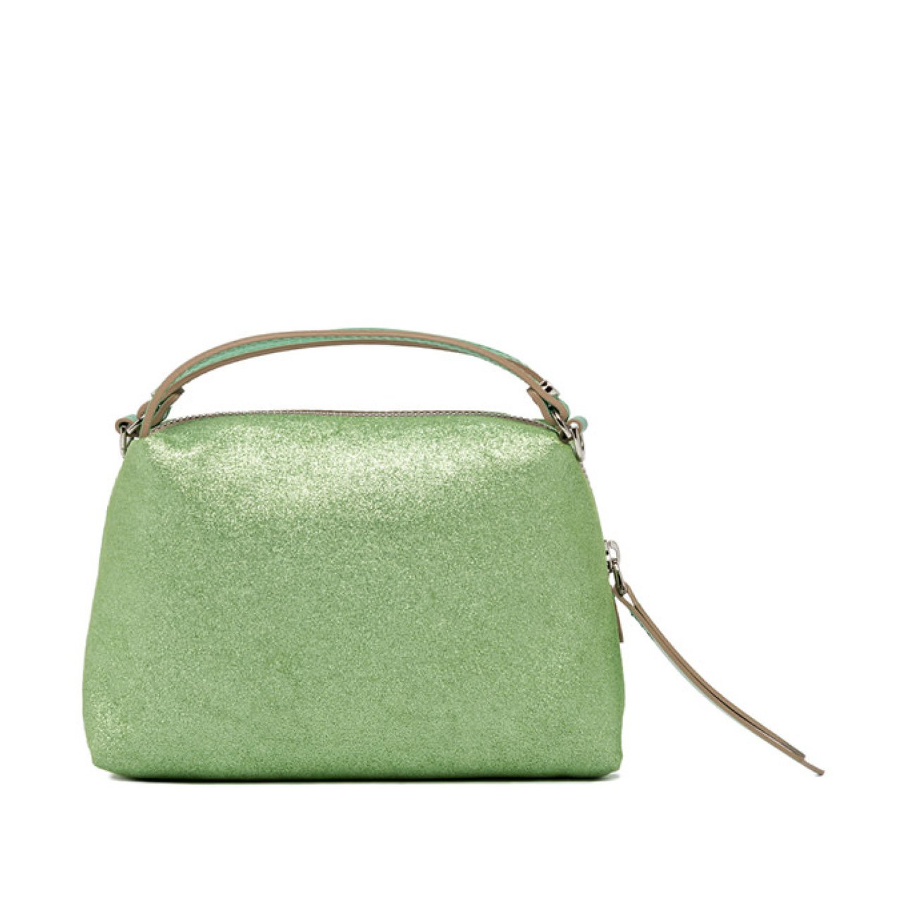 Gianni Chiarini Borsetta Alifa in suede lurex verde mela Groen