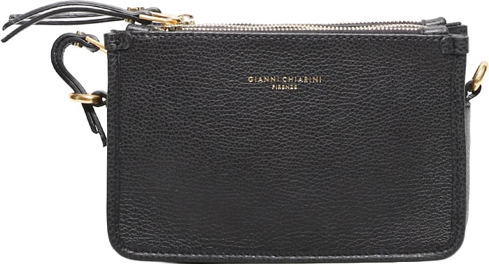 Gianni Chiarini Tracollina con 3 zip di forma squadrata Zwart