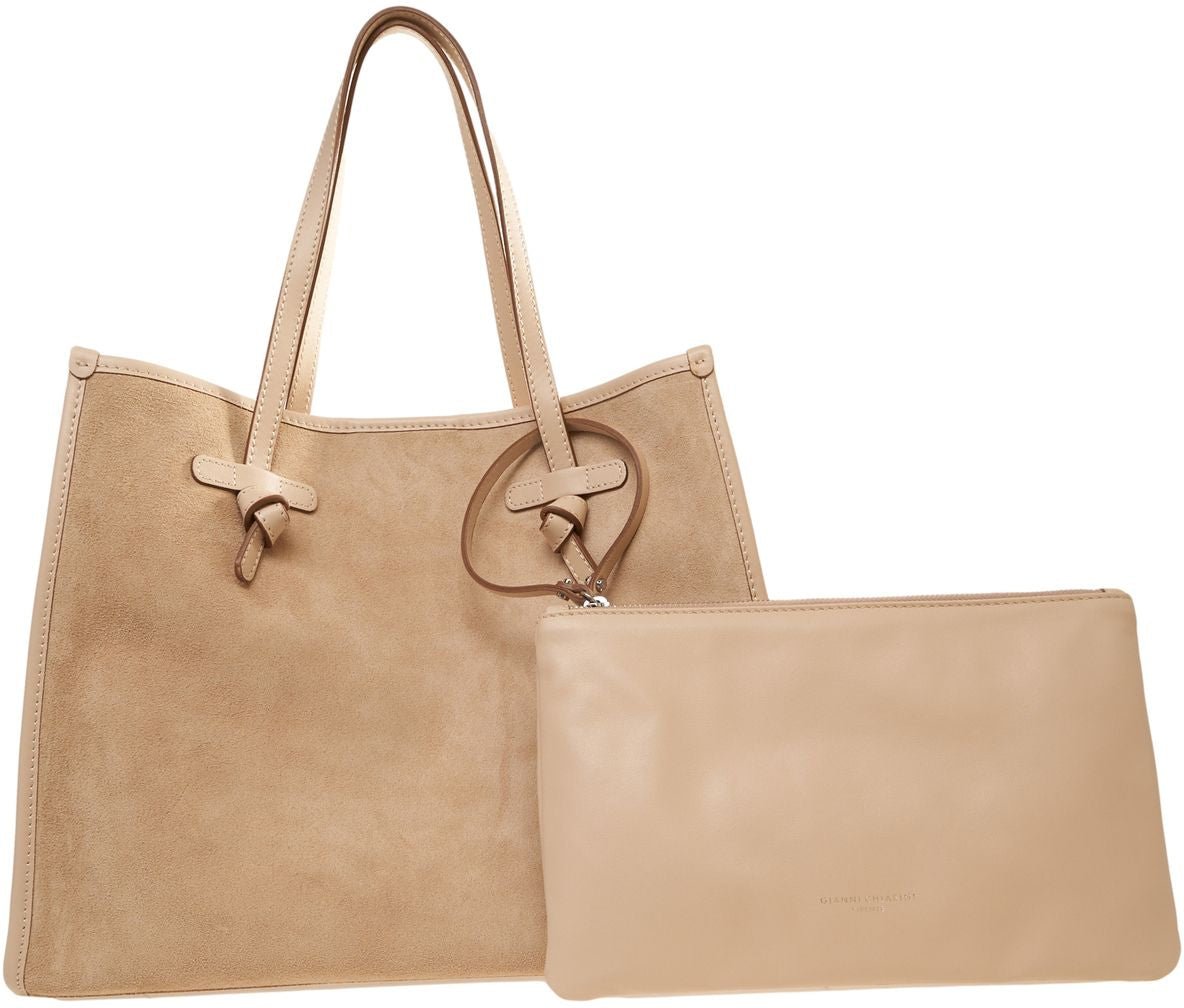 Gianni Chiarini Suede shoulder bag Beige