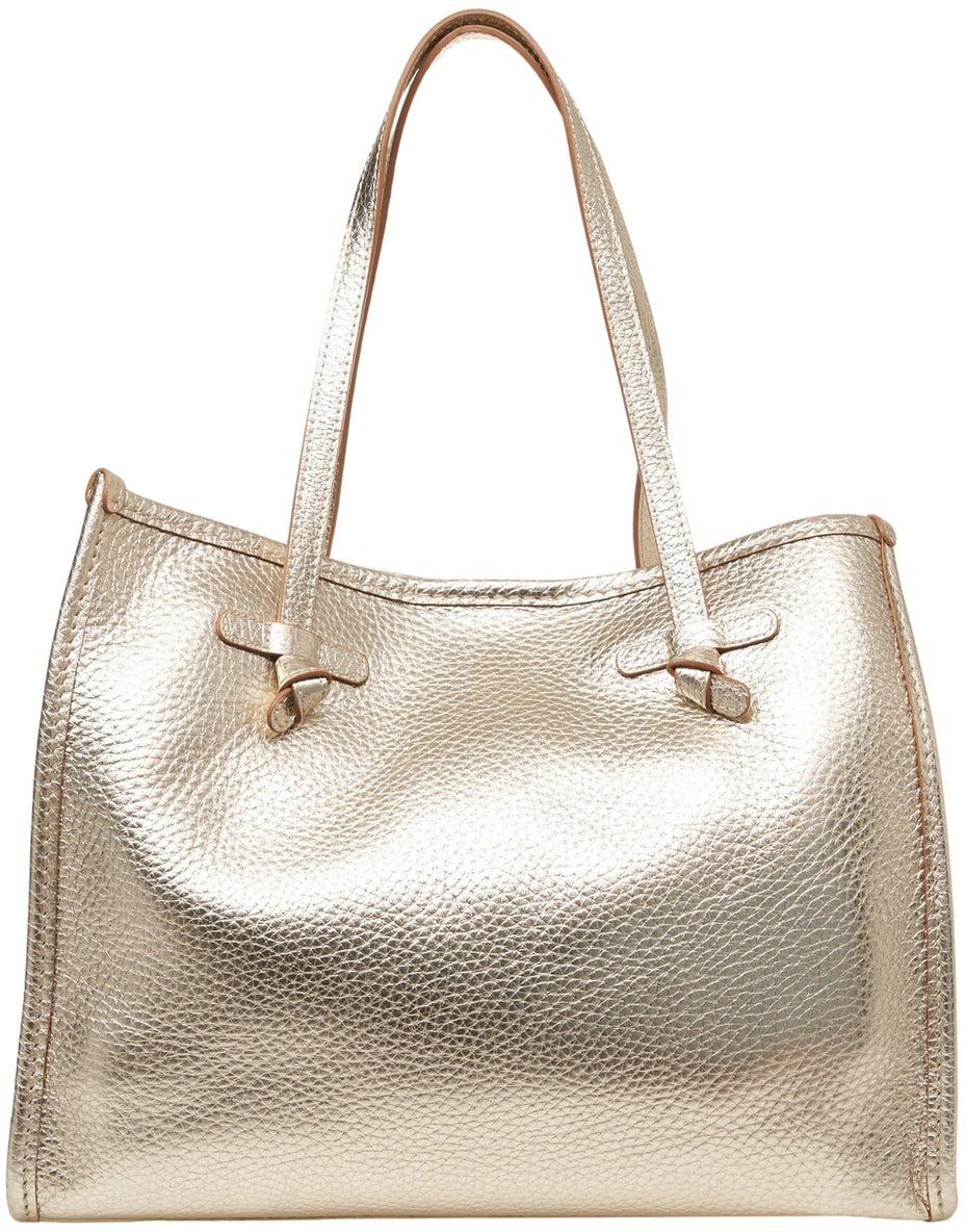 Gianni Chiarini Grained leather shopper Goud