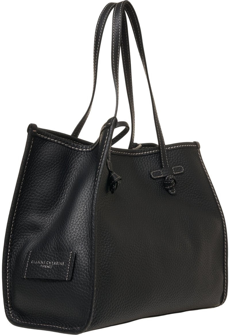 Gianni Chiarini Grained leather shopper Zwart