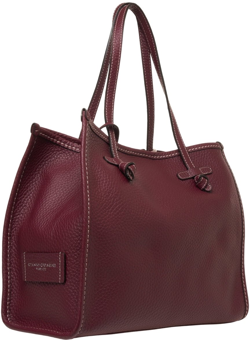 Gianni Chiarini Grained leather shopper Paars