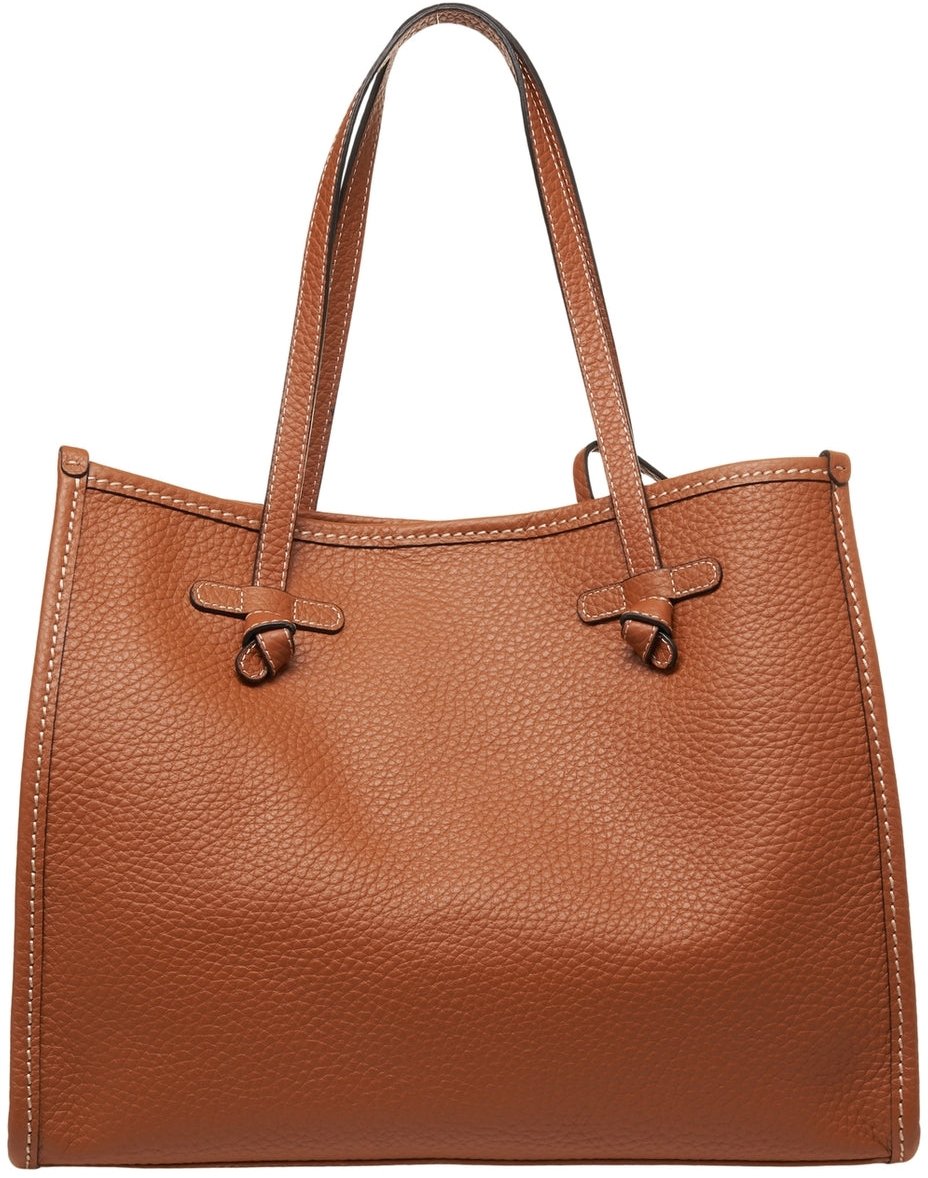 Gianni Chiarini Grained leather shopper Bruin