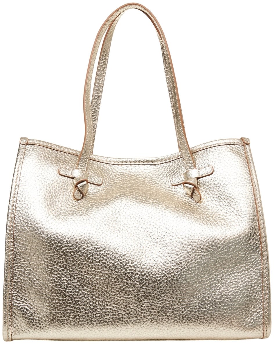 Gianni Chiarini Grained leather shopper Goud