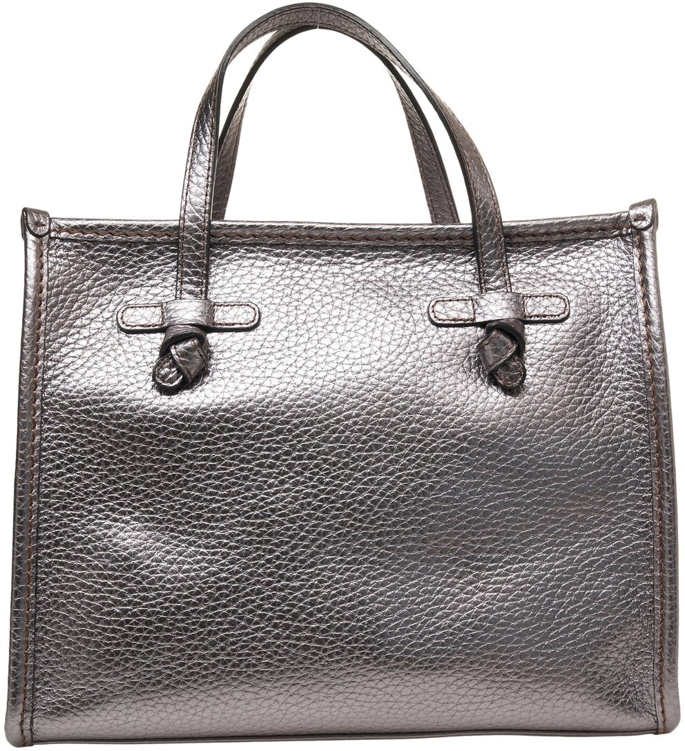 Gianni Chiarini Grained leather hand bag Grijs