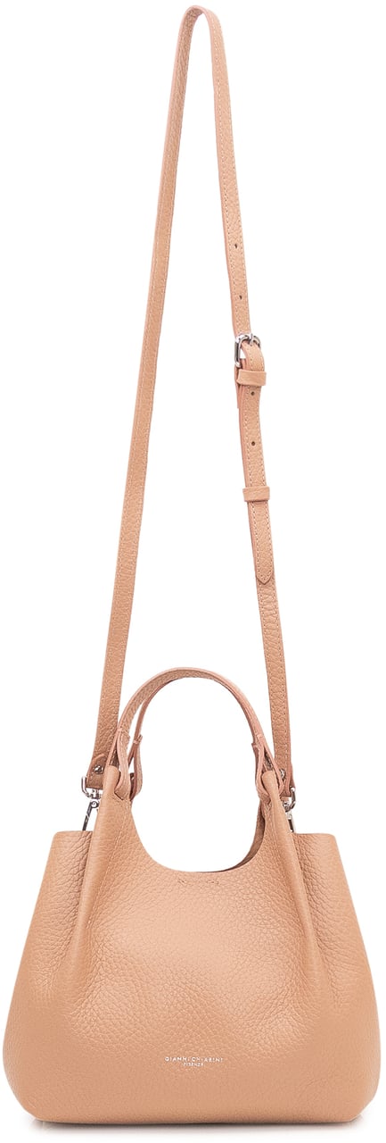 Gianni Chiarini Borsa a Spalla Dua in Pelle con Manico Singolo Beige
