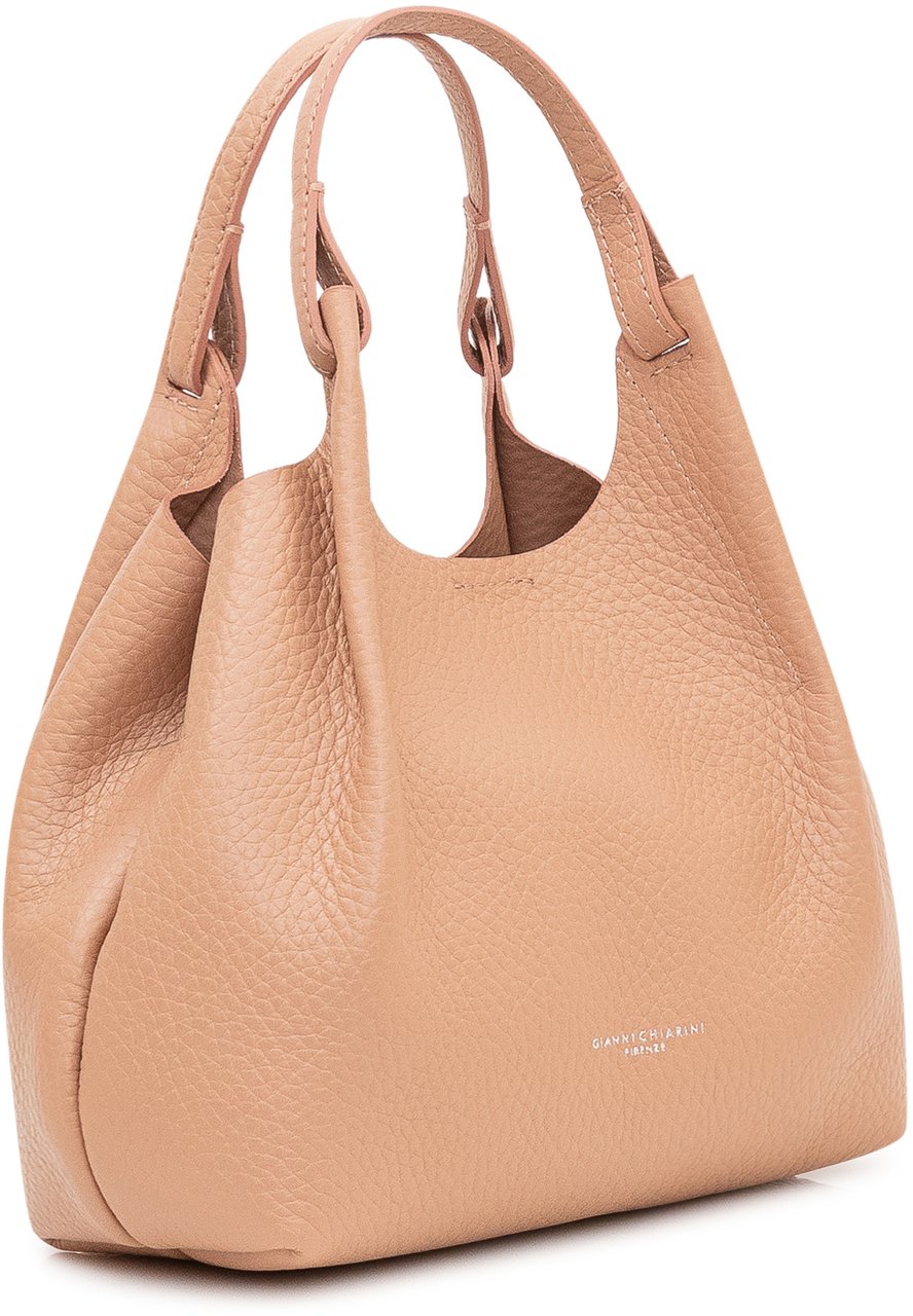 Gianni Chiarini Borsa a Spalla Dua in Pelle con Manico Singolo Beige
