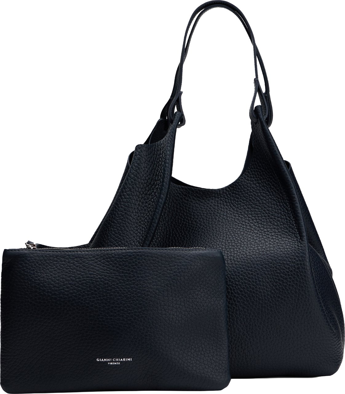 Gianni Chiarini Tote bag with matching pouch Zwart