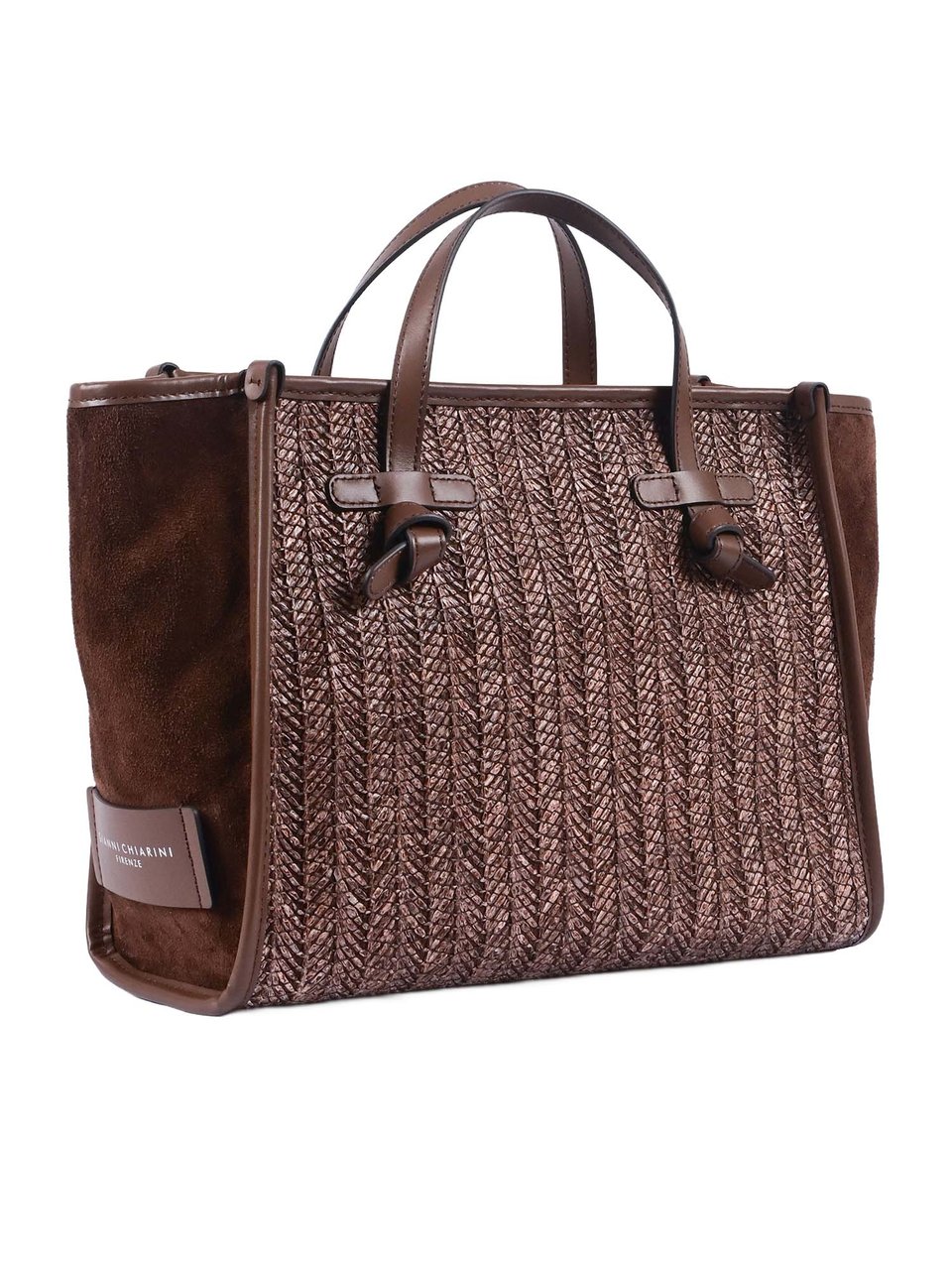Gianni Chiarini Chevron Pattern Structured Shoulder Bag Grijs