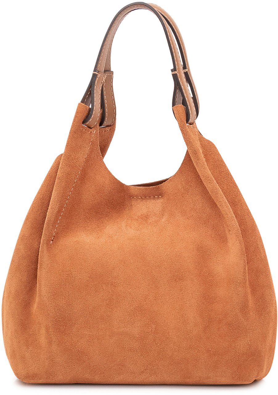 Gianni Chiarini Borsa a Spalla Dua in Pelle Scamosciata Beige