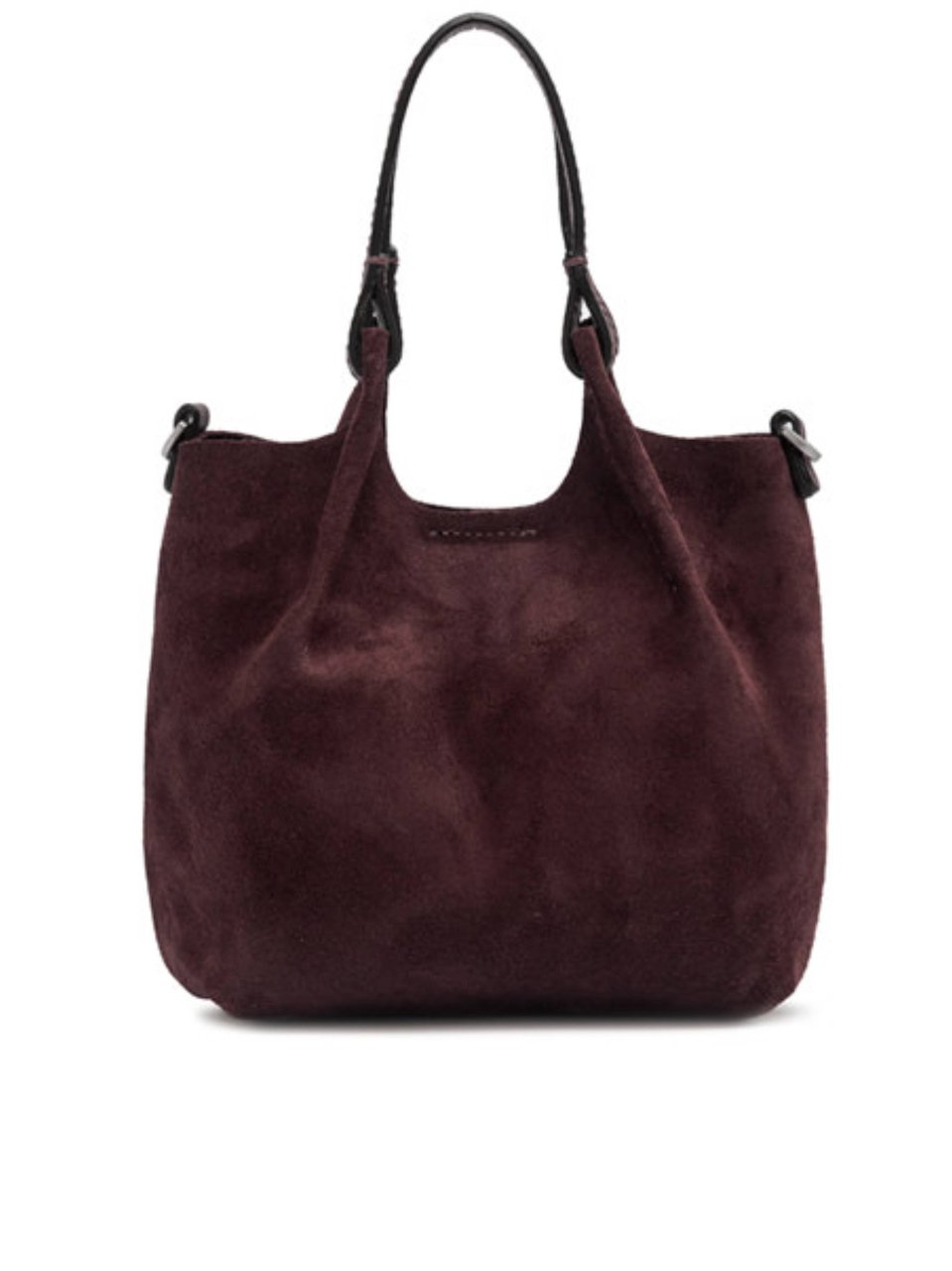 Gianni Chiarini Burgundy Suede Shoulder Bag with Versatile Handles Maroon