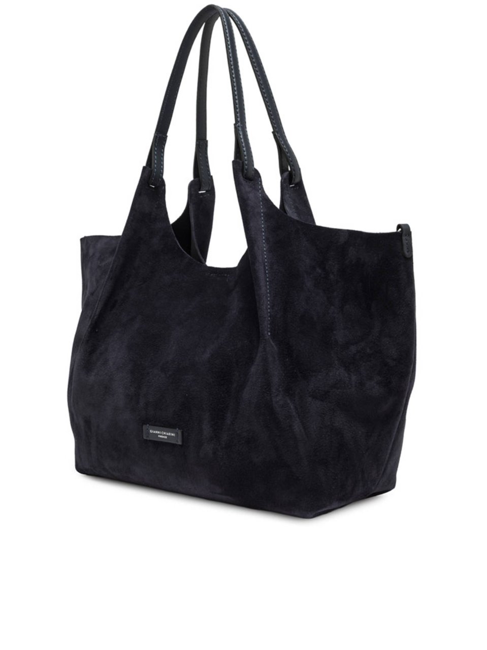 Gianni Chiarini Black Dua Suede-Like Tote Bag Zwart