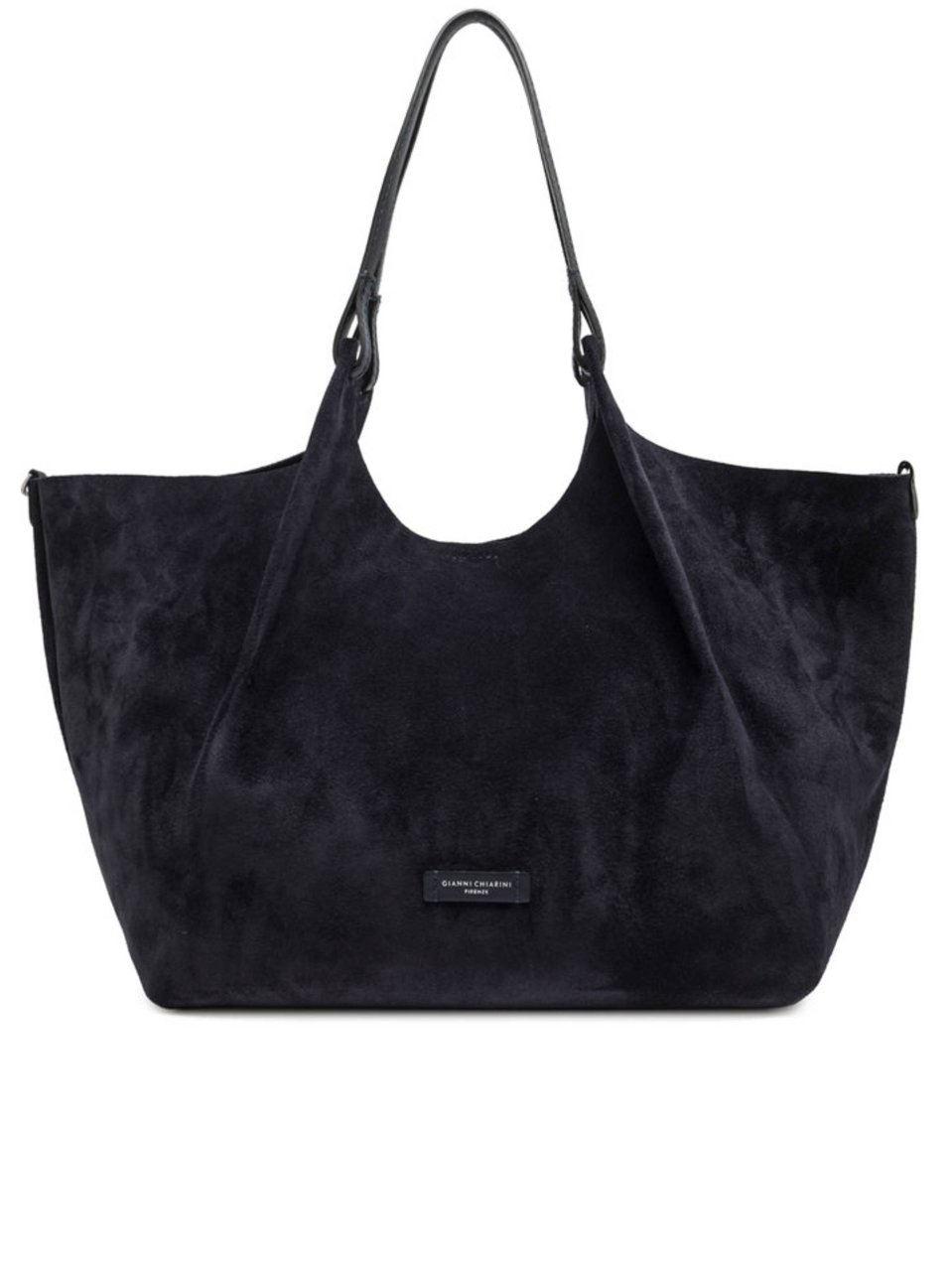 Gianni Chiarini Black Dua Suede-Like Tote Bag Zwart