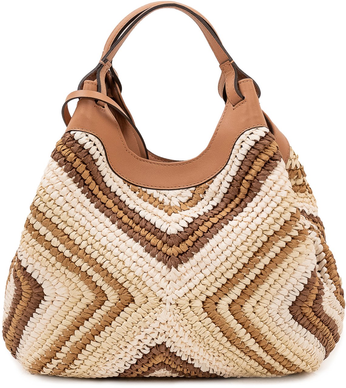 Gianni Chiarini Dua Borsa Hobo Intrecciata con Motivo Geometrico Beige
