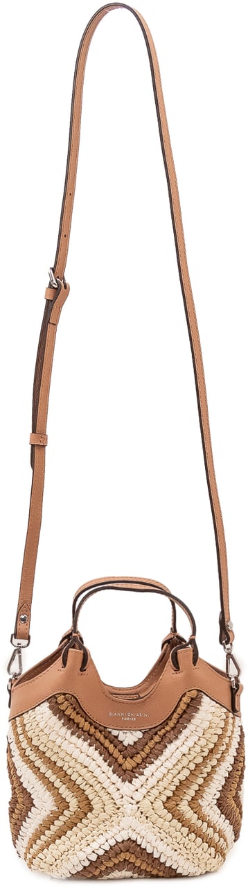 Gianni Chiarini Dua Borsa a Mano Intrecciata con Motivo Geometrico Beige