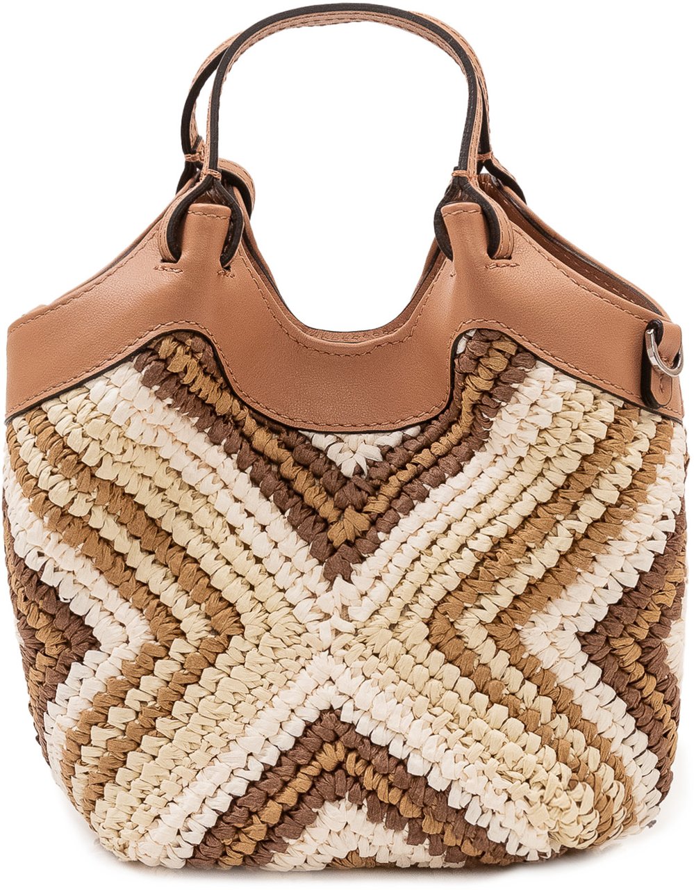Gianni Chiarini Dua Borsa a Mano Intrecciata con Motivo Geometrico Beige
